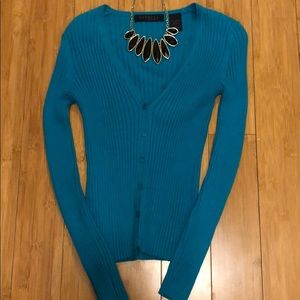 Express Ribbed Jungle Green Cardigan Top🦚